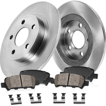 Callahan CRK03035 REAR 262mm Premium OE Solid 5 Lug [2] Brake Rotors + Ceramic Brake Pads + Hardware