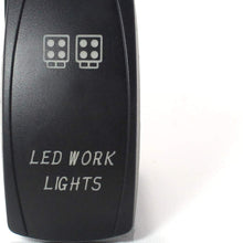 iJDMTOY (1) 3-Inch Cube LED Work Lights 5-Pin SPST ON/OFF Blue LED Indicator Rocker Switch For Car Truck 4x4 Jeep Boat For Work Lights, Fog Lights, Daytime Running Lamps, etc