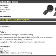 Front Lower Suspension Control Arm Bushing - Black - Compatible with 2001-2005 BMW 325xi