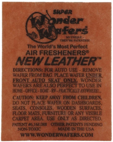 Wonder Wafers Air Fresheners 50ct. Individually Wrapped, New Leather Fragrance