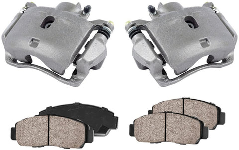 Callahan CCK11164 [2] FRONT Premium Loaded OE Caliper Assembly Set + Quiet Low Dust Ceramic Brake Pads