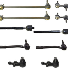 Detroit Axle - 10PC Front and Rear Sway Bar link, Front Lower Ball Joint, Inner and Outer Tie Rod Suspension Kit for 2006-2014 Kia Sedona - [2007-2008 Hyundai Entourage]