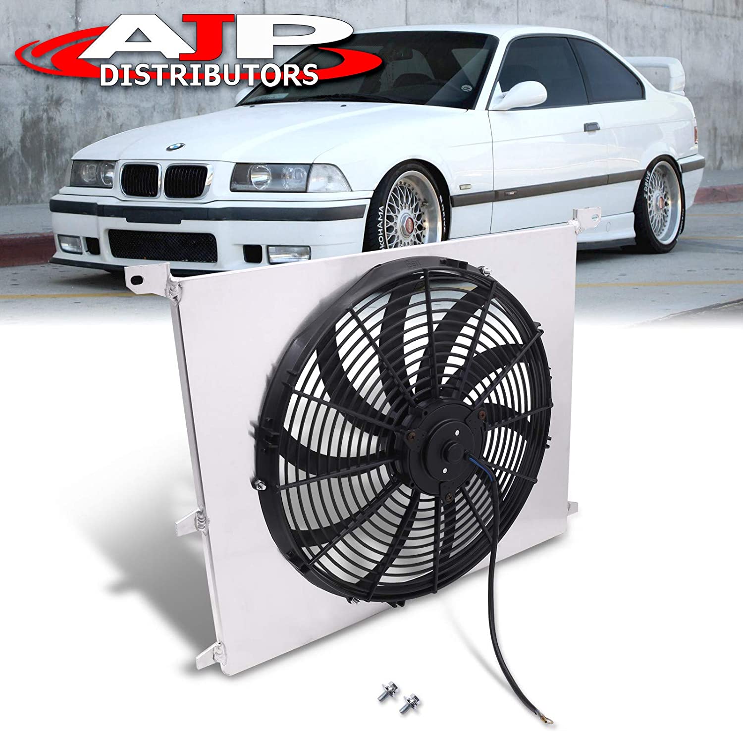 For BMW E36 3 Series Manual MT Transmission Aluminum Radiator Fan Shroud Kit