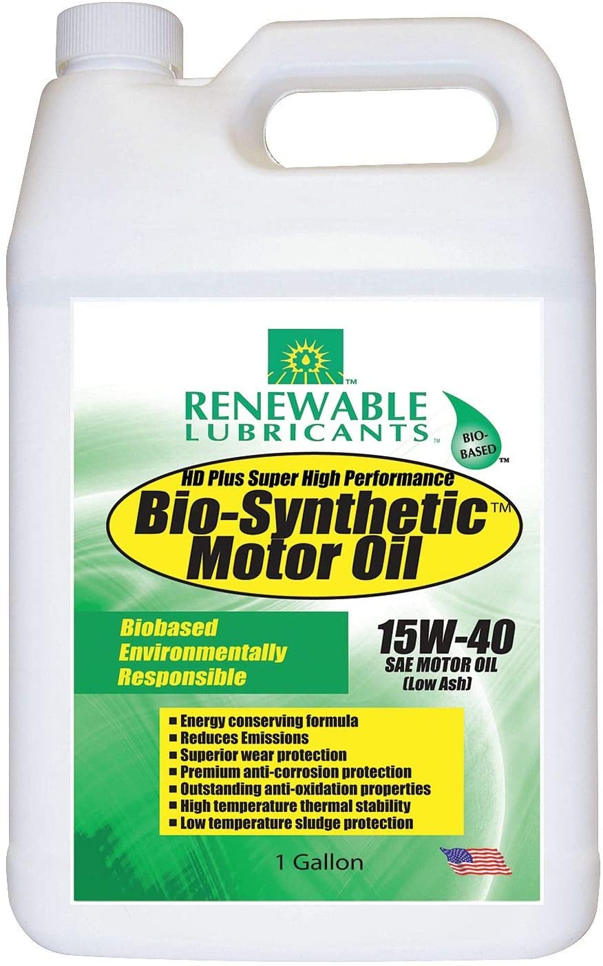 Renewable Lubricants Engine Oil, Bio-Synthetic, 1 Gal., 15W40 - 85353