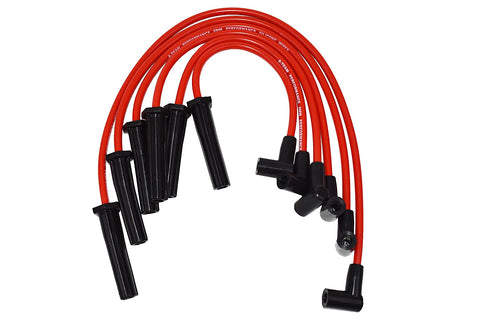 A-Team Performance 6 Cylinder 8.0mm Red Silicone Durable Two-layered Silicone Coating Spark Plug Wires Compatible With GMC Chevy 230, 250, 292