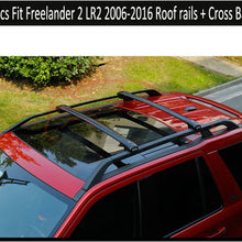 KPGDG Fit for Land Rover Freelander 2 LR2 2006-2016 4Pcs Aluminium Roof Rail Roof Rack Cross Bars Crossbar - Black