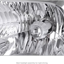 AUTOSAVER88 Headlight Assembly Compatible with 2005-2006 Toyota Tundra Double/Crew Cab, 2005-2007 Sequoia, Chrome Housing Clear Lens (Not suitable for Regular Cab and Assess Cab)