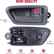 AUTEX 2 Pcs Gray Interior Front/Rear Left Right Side Door Handle Driver Passenger Side Compatible with Toyota Camry 1997 1998 1999 2000 2001 Door Handle 91002 91006 91003 91007