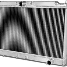DNA Motoring RA-ME95T-2 2-Row Full Aluminum Radiator, 1 Pack,Metallic