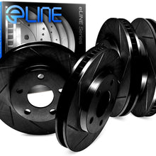 For 2004-2009 Nissan Quest Front Rear R1 Concepts eLine Black Slotted Brake Rotors Kit