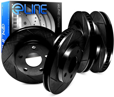 For 2004-2009 Nissan Quest Front Rear R1 Concepts eLine Black Slotted Brake Rotors Kit