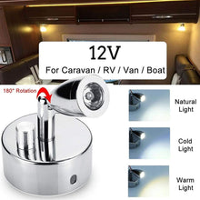 DAXINYANG Colorful Linght 12V LED Spot Dimmer Reading Light RV Camper Trailer Boat Mount Bedside Cars Lamp Wall for Most L0N2 (Color : Warm White)