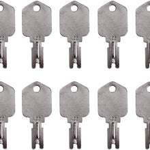 Weelparz Forklift Key 1430 166 For Hyster Heavy Equipment Daewoo Yale JLG Gradall Gehl Crown Construction Ignition Key Set (10 Keys)