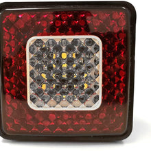 Roane Designs 3" LED Tow Hitch Cover Light - fits 2" inch Receiver Hitch, Driving, Brake, Reverse Trailer Hitch Light