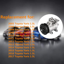 labwork AC Compressor & A/C Clutch Replacement for 2005-2006 2008-2017 Toyota Yaris 8831052530 8831052250
