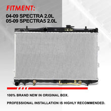 Replacement for Spectra/Cerato 2.0L 1-5/16 inches Inlet OE Style Aluminum Direct Replacement Racing Radiator