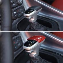 Voodonala for Challenger Gear Shift Knob Cover Trim Accessories for Dodge Challenger Charger 2015 up (Red/Black Grain)