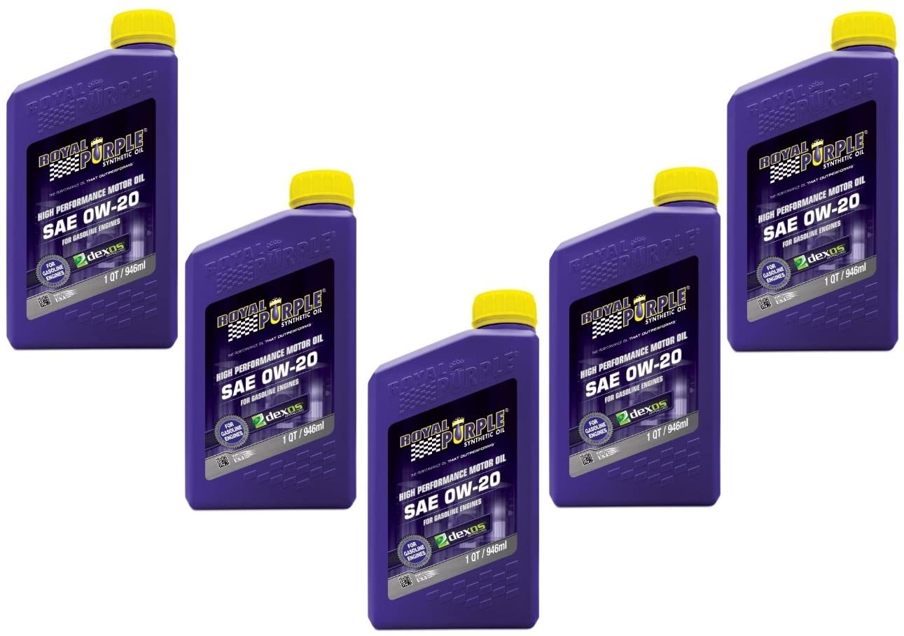 Royal Purple 01020 Case of 5 API-Licensed SAE 0W20 High Performance Synthetic Motor Oil