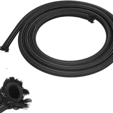 20 Feet 10AN AN10 5/8" Fuel Line Hose Braided Stainless Steel Oil Gas Fuel Hose CPE Synthetic Rubber Line Black