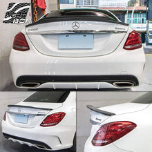 AeroBon Carbon Fiber Trunk Lip Spoiler Compatible with 2015-20 Mercedes C-Class W205 C63 C43 C450 (High-Kick Style)
