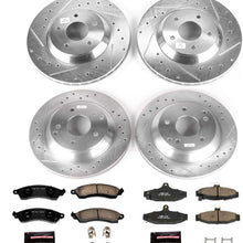 Power Stop K1528 Front & Rear Brake Kit with Drilled/Slotted Brake Rotors and Z23 Evolution Ceramic Brake Pads