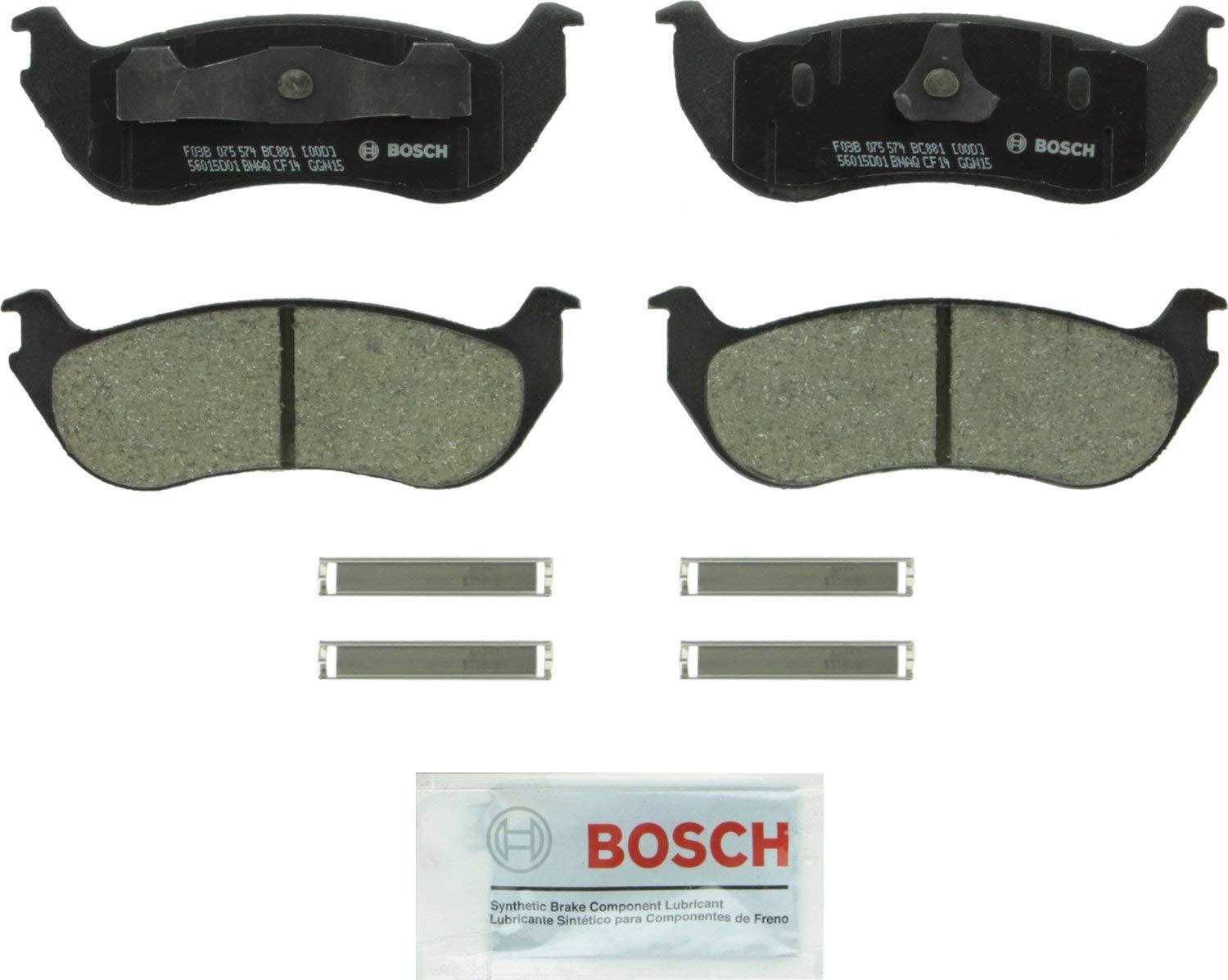 Bosch BC881 QuietCast Premium Ceramic Disc Brake Pad Set For Ford: 2002-2005 Explorer, 2007-2008 Explorer Sport Trac; Mercury: 2002-2005 Mountaineer; Rear