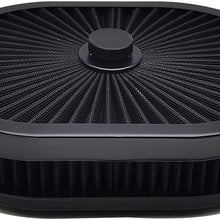12" x 2" Powder Coated Washable Filter Flow Air Cleaner Black