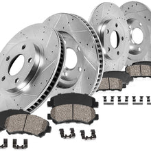 Callahan CDS02103 FRONT 324mm + REAR 298mm D/S 5 Lug [4] Rotors + Ceramic Brake Pads + Clips [ fit Toyota Venza ]