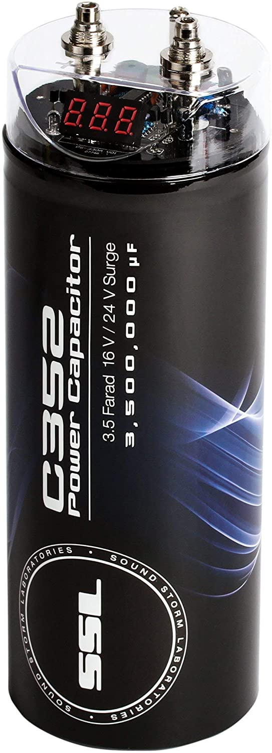 Sound Storm C352 3.5 Farad Car Capacitor for Energy Storage to Enhance Bass Demand from Audio System