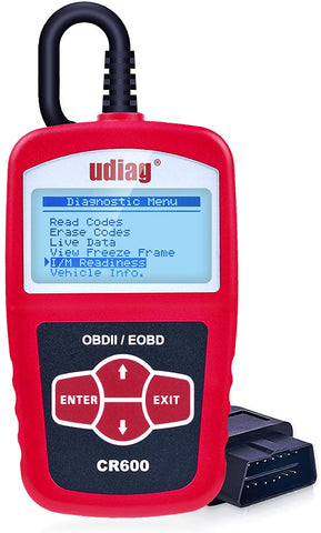 udiag OBD2 Scanner OBD Car Diagnostic Tool Cars Code Reader Obdii Scanners Scanner for Car Automotive Tools Check Engine Light MIL Error Meaning Read Erase Fault Codes Identify Vehicle VIN CID CVN