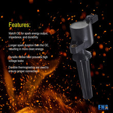 ENA Pack of 4 Ignition Coils compatible with Ford - ESCAPE FOCUS - Mazda - TRIBUTE - Mercury - MARINER - 2.0 2.3 DOHC fits FD505 DG501 DG504 DG541 DG507