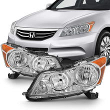 For 2008 2009 2010 2011 2012 4-Door Sedan Honda Accord Chrome Clear Driver & Passenger Side Headlights lamps