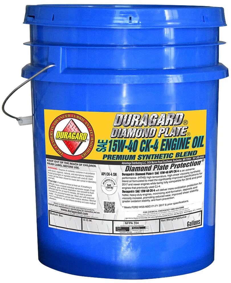Duragard Diamond Plate Synthetic Blend CK4 15w40 Engine Oil - 5 Gallon Pail - Meets WSS-M2C171-F1