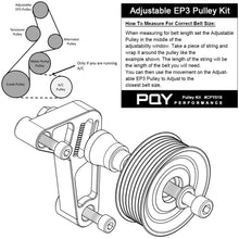 PQY Adjustable EP3 Pulley Kit Compatible with Honda 8th 9th Civic All K24 Engines with Auto Tensioner Keep A/C Installed