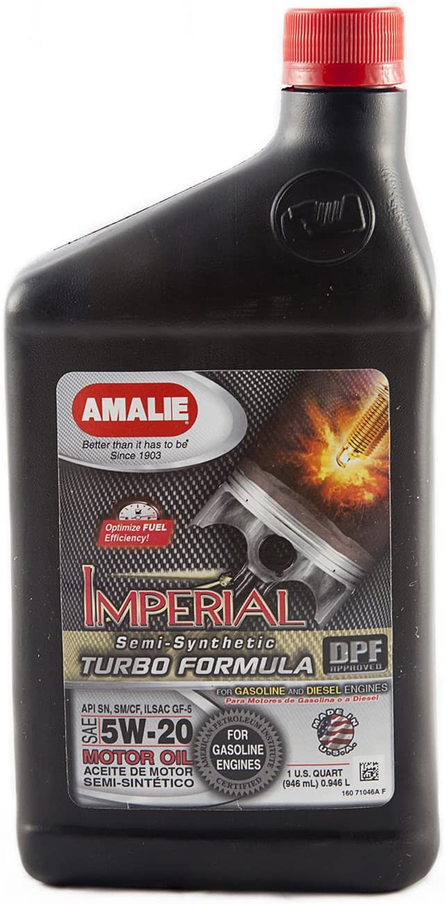 Amalie (71046-56) Imperial Turbo Formula 5W-20 Motor Oil - 1 Quart Bottle