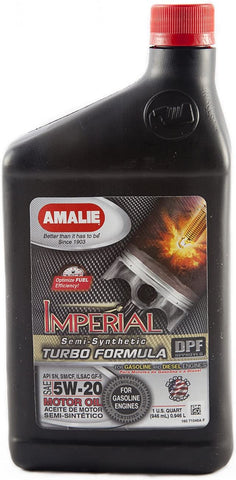 Amalie (160-71046-56-12PK) Imperial Turbo Formula 5W-20 Motor Oil - 1 Quart Bottle, (Pack of 12)