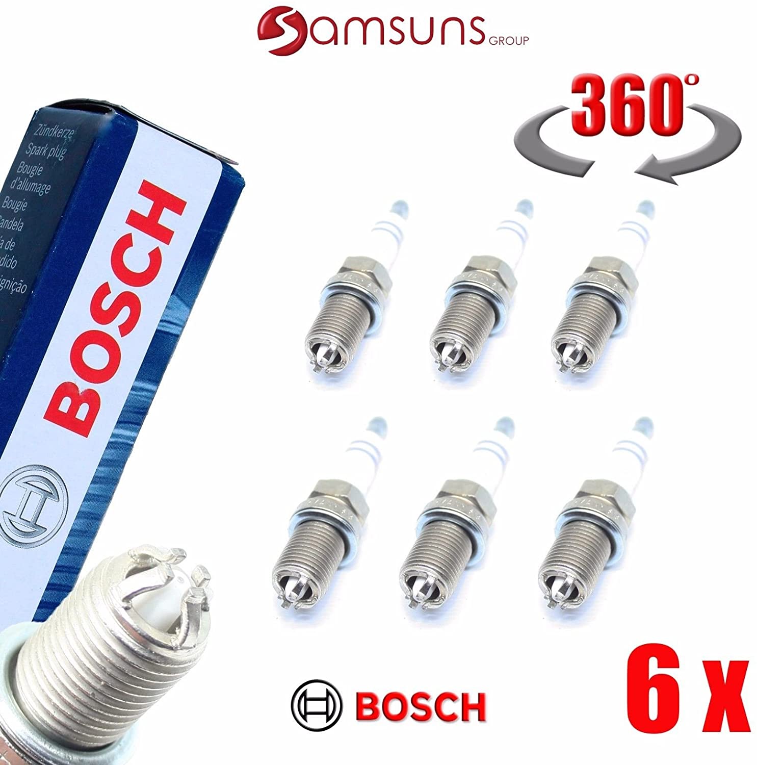 BOSCH Spark Plug SET x6 pcs Fits BMW MINI MORGAN ROLLS-ROYCE 1.4-6.75L 1987-