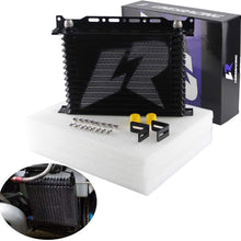 Aluminum AN10 Trust Engine Oil cooler + Mounting Bracket Kit (15Row, Black)
