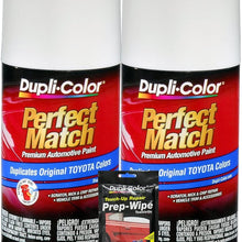 Dupli-Color Super White II Exact-Match Automotive Paint for Toyota Vehicles (8 oz.), Bundles with Prep Wipe (3 Items)
