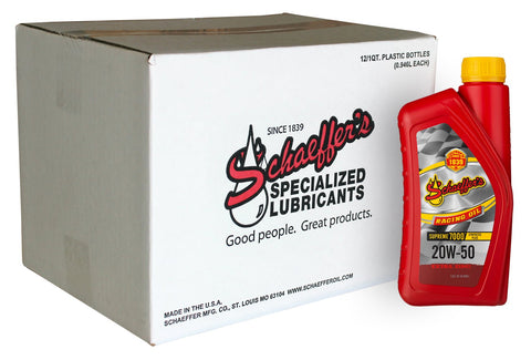 Schaeffer Manufacturing Co. 0705-012 Supreme 7000 Synthetic Plus Racing Oil, 20W-50, 1 Quart (Pack of 12)