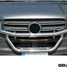 OMAC Auto Exterior Body Accessories Stainless Steel Bull Bar | Grille & Brush Guards | Silver Grill Front Bumper Guard Bar | Fits Mercedes Sprinter W906 2013-2018