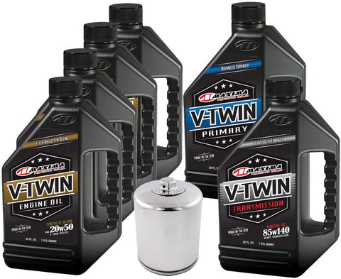 MaximaHiflofiltro VTTOCK24 Complete Engine Oil Change Kit for V-Twin Synthetic Blend Harley Davidson Twin Cam, 6 Quart