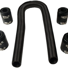 48" Black Stainless Steel Radiator Hose & 44" Heater Hose Kit Universal SS