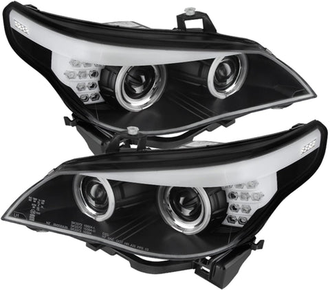 Spyder 5074041 BMW E60 5-Series 04-07 Projector Headlights - Halogen Model Only (Not Compatible With Xenon/HID Model) - CCFL Halo - Black