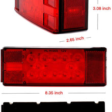 LivTee Super Bright 12V Waterproof Trailer Lights LED kit Brake Stop Tail License Lights for Camper Truck RV Boat Snowmobile, Red/White