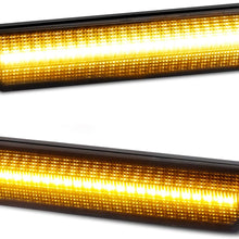 RUXIFEY Smoked Lens LED Side Marker Lights Front Bumper Sidemarker Lamps Reflectors Compatible with 2010 to 2015 Chevy Camaro Amber - Pack of 2