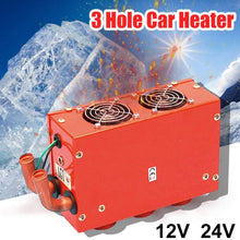 LEEaccessory Car Ceramic Fan Heater 12V 24W Demister Heater, Cooling Fan Car Dryer Fan Demister Defroster Dehumidifier - 3 Hole Portable
