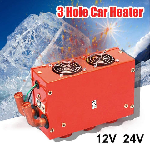 LEEaccessory Car Ceramic Fan Heater 12V 24W Demister Heater, Cooling Fan Car Dryer Fan Demister Defroster Dehumidifier - 3 Hole Portable