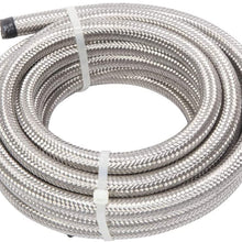 16 Feet 6AN AN6 3/8" Fuel Line Hose Braided Stainless Steel Oil Gas Fuel Hose CPE Synthetic Rubber Line Silver
