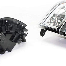 Headlight Assembly Compatible with 2014-2015 Chevrolet Silverado 1500 Halogen Clear Lens Chrome Interior With bulb(s) Pair Driver and Passenger Side